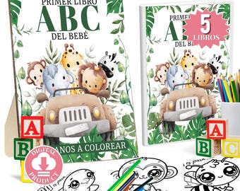 Juegos Para Baby Shower | ABC Safari Coloring Book | Baby Shower Y revelacion De Genero Decoraciones Regalos Ideas | In Spanish Book 2