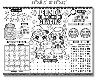 Dia De Accion De Gracias Juegos Para Niños - Juegos Para Dia De Accion De Gracias - Erntedank-Spiele Auf Spanisch - Ideen Dekor Actividades
