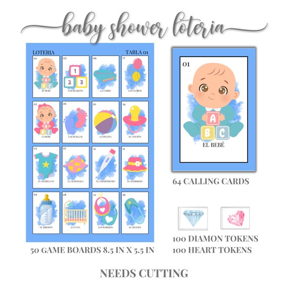Baby Shower Bingo In Spanish 50 Cards Baby Shower Bingo In verloop.io