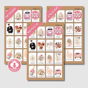 Despedida De Soltera Loteria Juegos 100 Tableros - Juegos Para Boda - Bridal Shower Games In Spanish - Ideas Para Despedida De Soltera Mixta