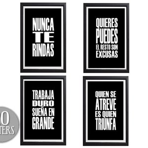 Frases De Motivacion Para Gimnasio Estudiantes Mujeres Oficina Frases Inspiracionales Posters Letreros Cuadros Decorativos En Espanol