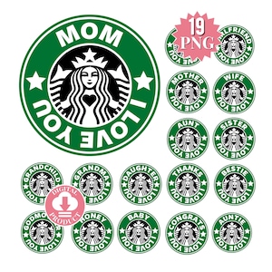 18 PNG Paquete Starbucks Inspirado Regalos de Cumpleaños del Día de la Madre Tarjetas de Felicitación para Madre Abuela Hija Amiga