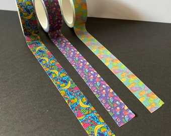 colorful washi tape for journaling - original artwork
