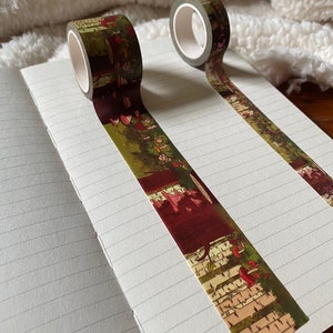 EXTRA WIDE Washi Tape, Original Artwork Design, Mushroom Forest Cottagecore Stationery