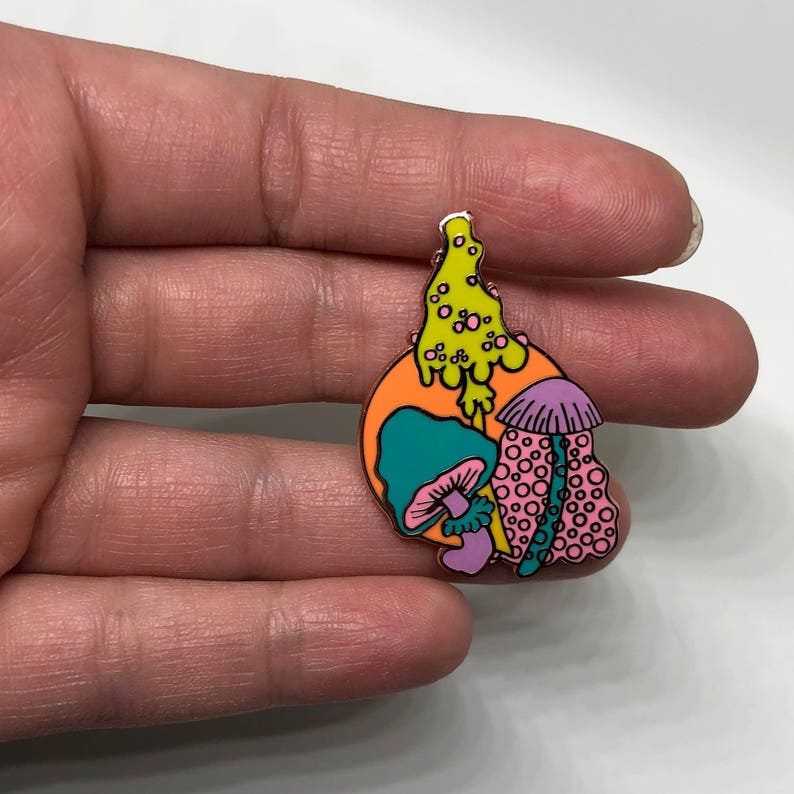 Mushroom Enamel Pin - Etsy