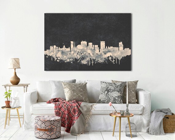 Birmingham Uk Canvas Print Skyline Black Large Panoramic - Panoramic Wall Art Uk Birmingham Uk Canvas Print Skyline Black Large Panoramic - Panoramic Wall Art Uk
