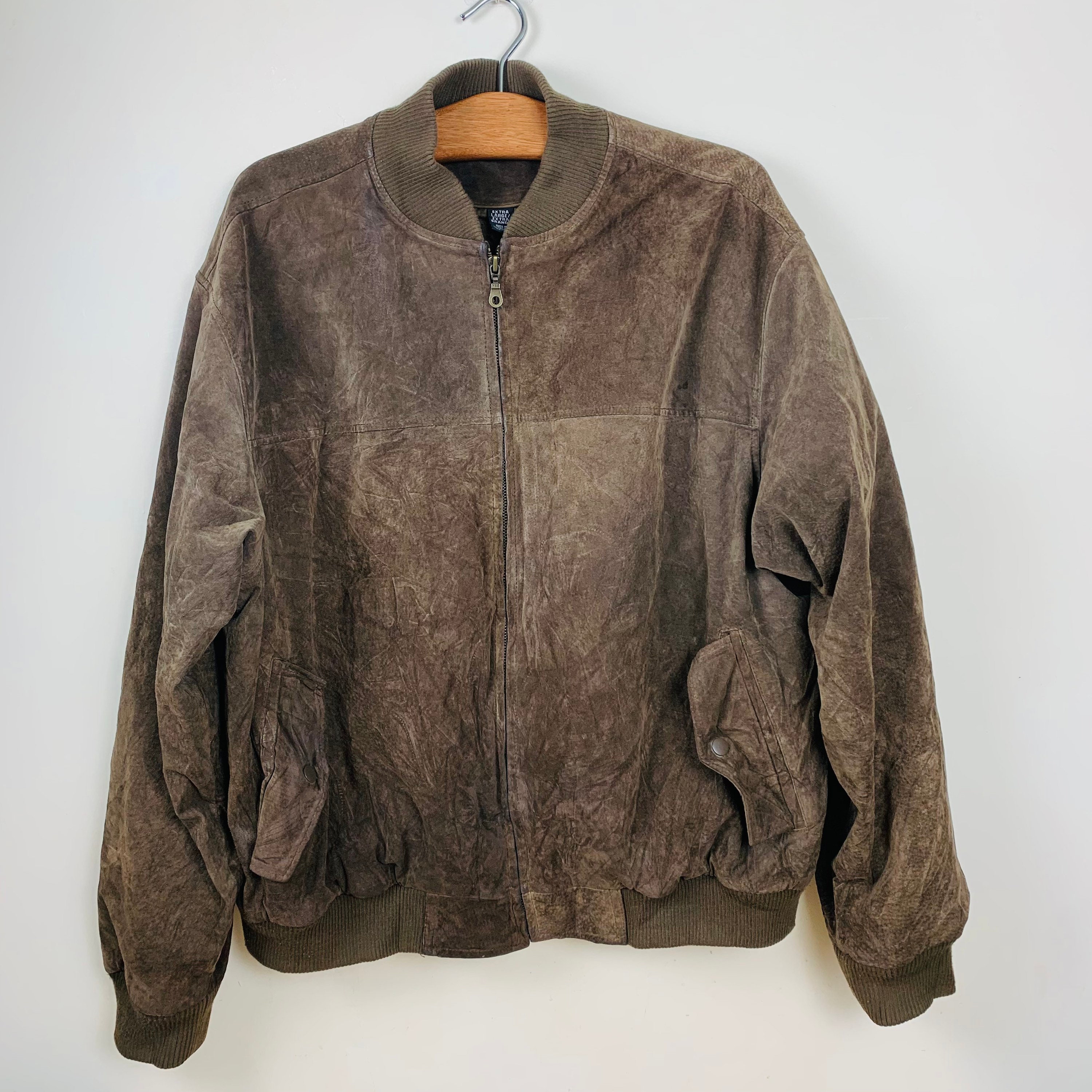Mens Vintage Knightsbridge Brown Leather Bomber Jacket Extra | Etsy
