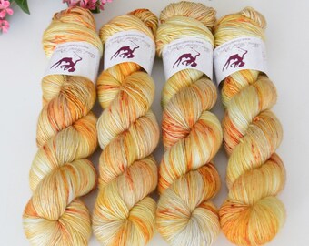 SILK MELODY - Honeyfur - hand dyed yarn, blend of merino mulberry silk, singles, knitting, crochet