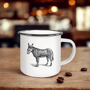 Emaille Tasse Esel - Emaille Tasse (Black)