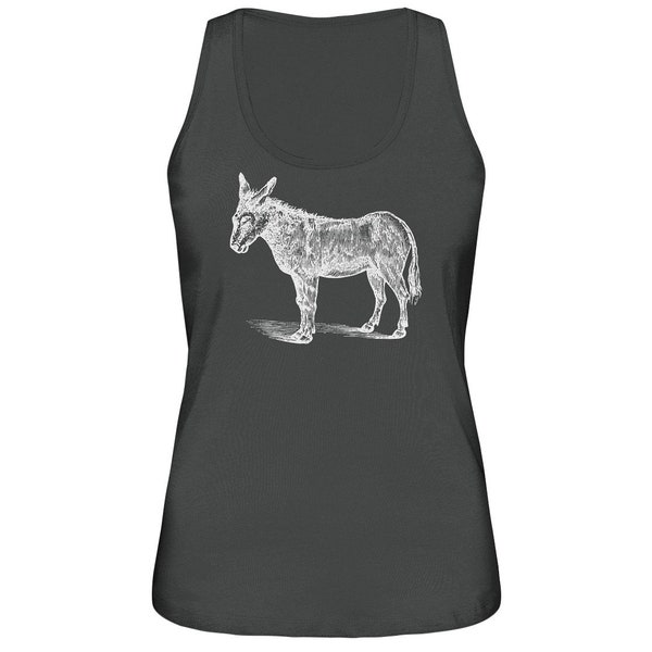 Ladies Organic Tank-Top "Esel" (black) - Ladies Organic Tank-Top