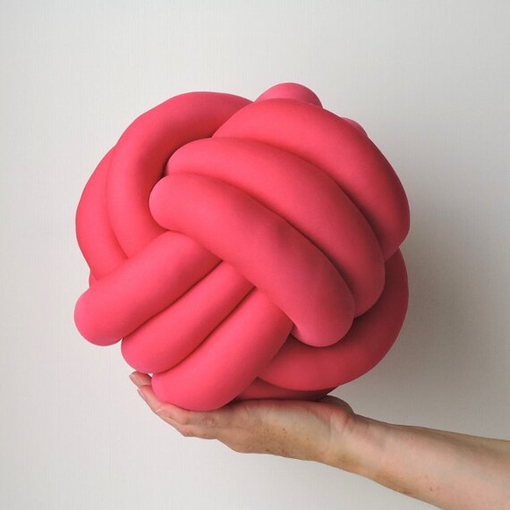 Netball Cushion Netball Pillow Bedroom Accessory Knot Pillow Knot Cushion Fuschia Hot Pink Pink