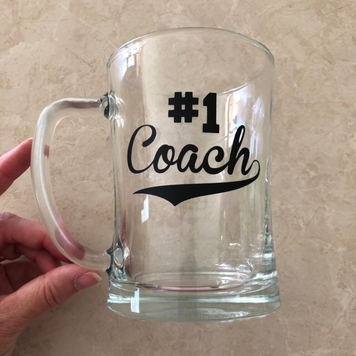 Number One Coach Coaches Gift Beer Mug Glass 1 Coach Etsy