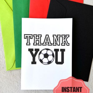 DIGITALE DATEI - Fußball-Dankeskarte - blanko für Ihre Nachricht, PDF druckbare herunterladbare Dankeschön-Trainer, Danke-Trainer, Danke-Karte