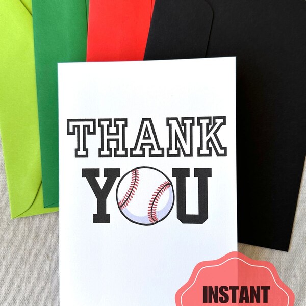 Baseball Thank You - Etsy