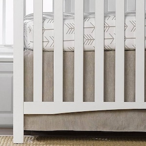 White linen crib skirt sale