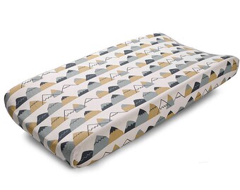 Mountain High Contoured Changing Pad Cover | Woodland Nursery | Woodland Changing Pad Cover | Adventure Nursery | Mountain Nursery