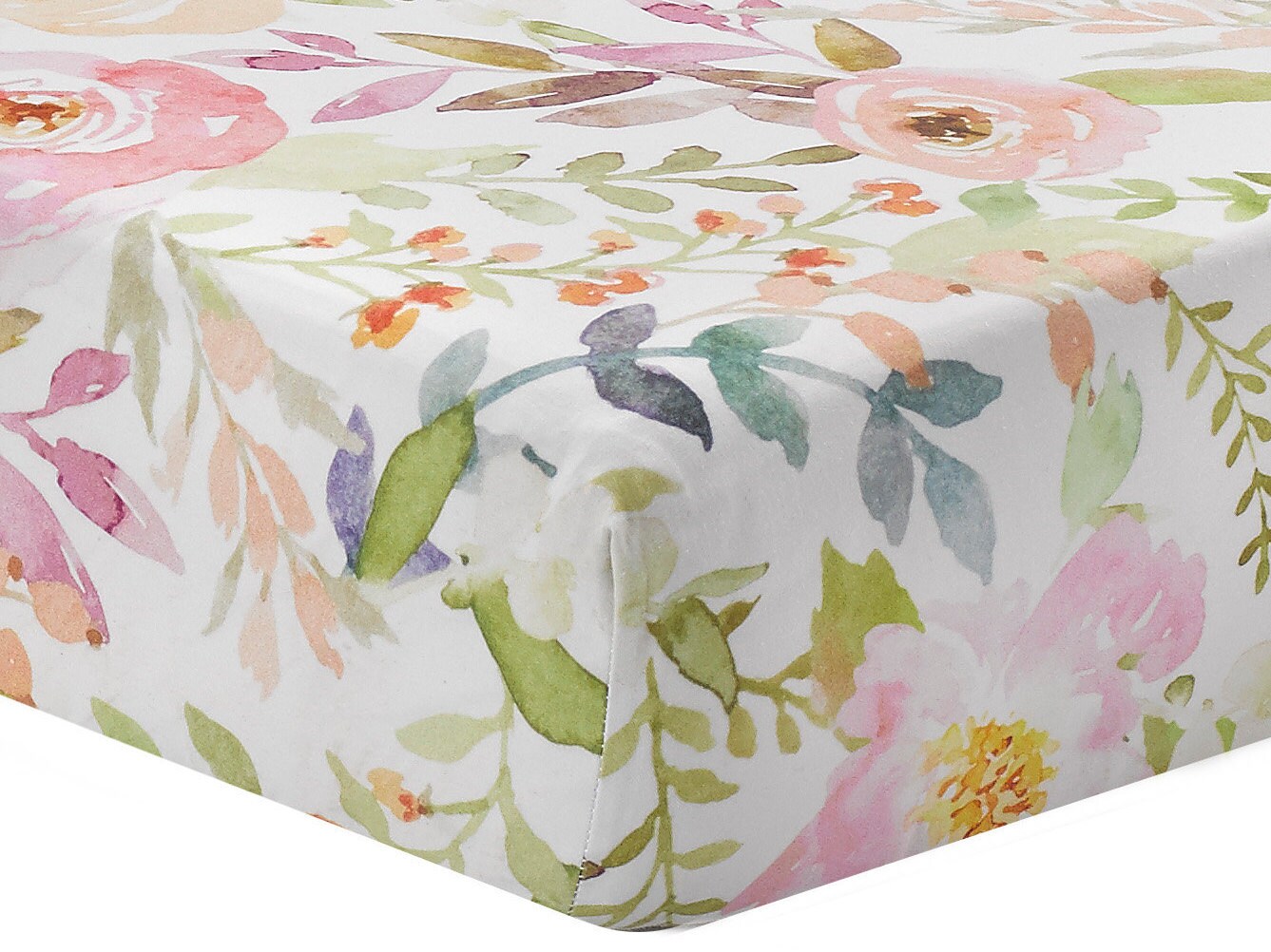 Blush Watercolor Floral Bamboo Crib Sheet Floral Crib Sheet Floral
