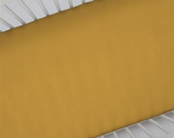 Solid Mustard Yellow Crib Sheet | Cotton Crib Sheets | Carousel Designs