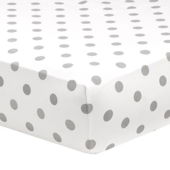 black and white polka dot crib sheet