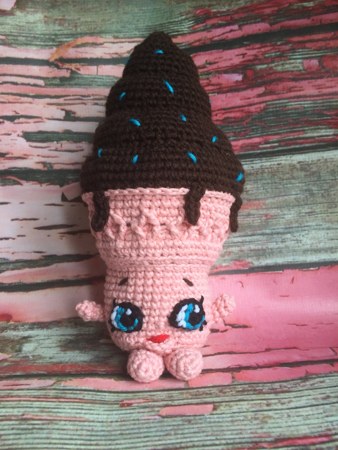 Ice Cream Dream - Shopkins Crochet Pattern, Ice Cream Cone, Pink ...