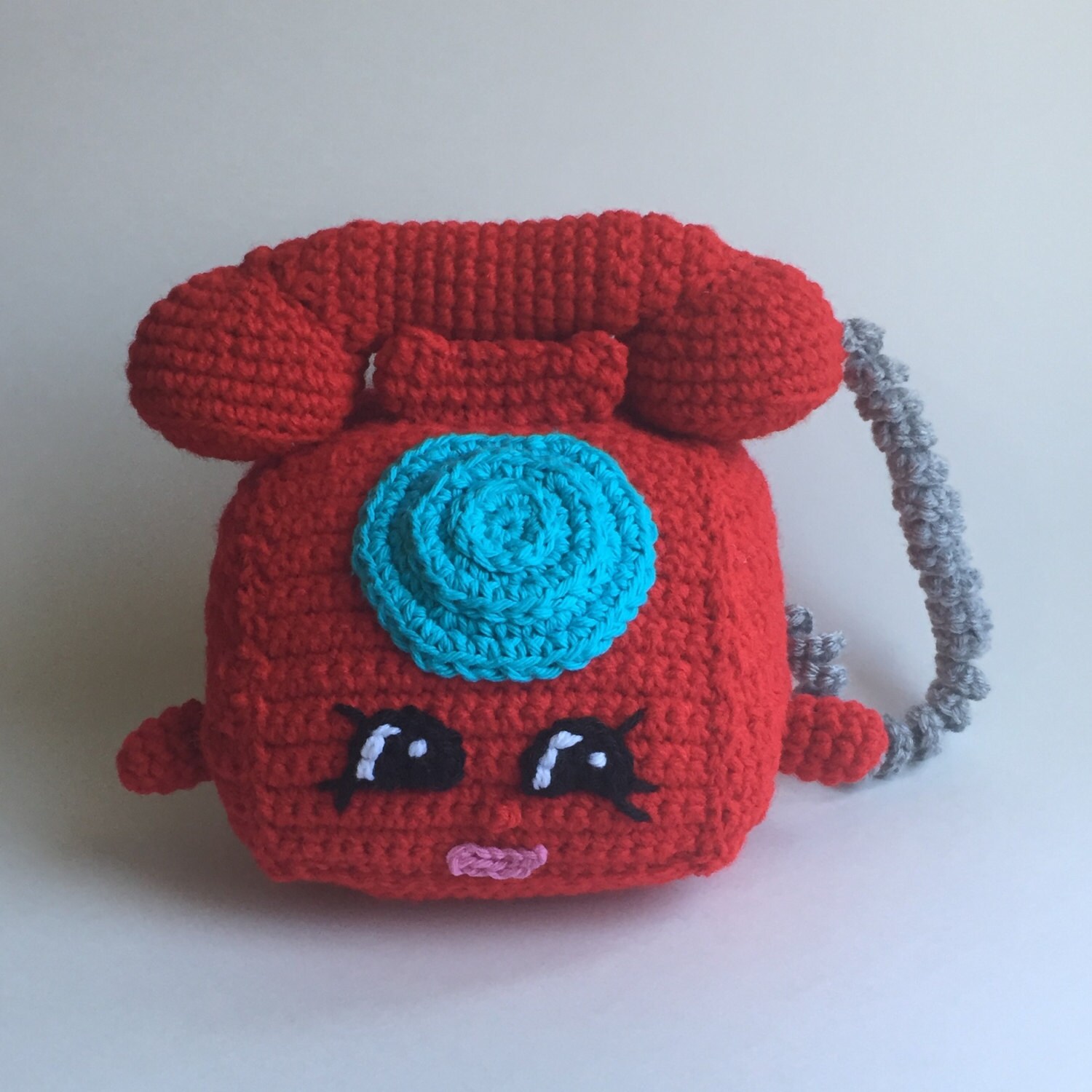 Shopkins Chatter Shopkins Crochet Pattern, Telephone Rotary Phone Red
