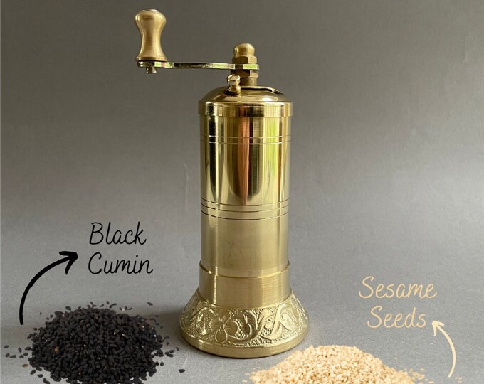 Black Cumin Flax Seed Sesame Seed Grinder Handmade Brass Etsy