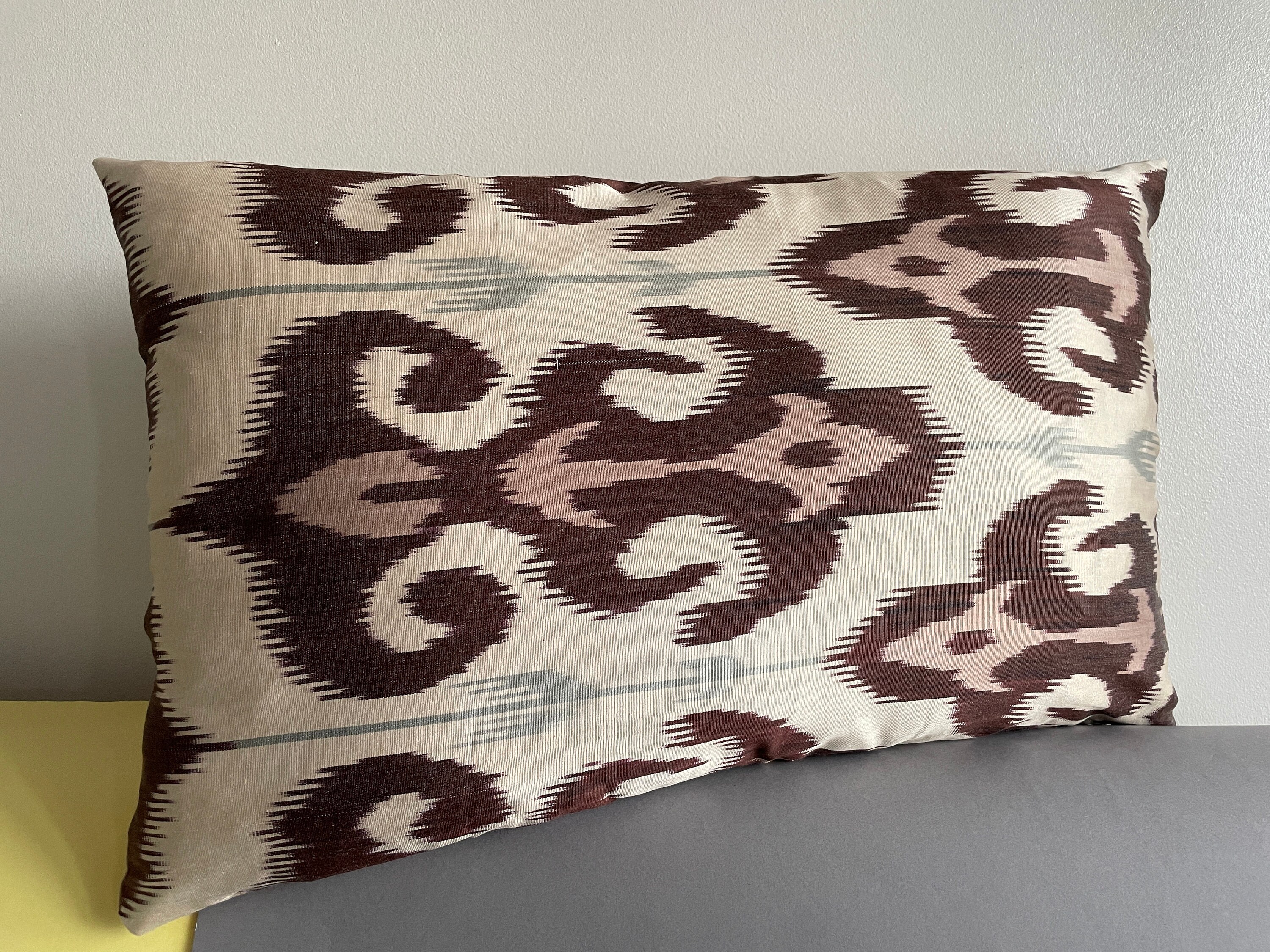 Ikat Cushion Cover Traditional Ikat Motif in Brownlight Etsy UK