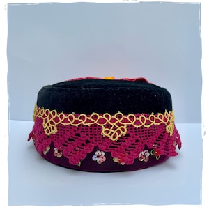 Fez Hat, Turkish Fez Hat for Women&#39;s, Ottoman Costume Hat, Vintage Style Headwear, Themed Party Hat, Perfect for Weddings, Henna Nights
