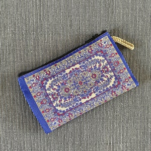 Floral Coin Purse Turkish Kilim Zip Pouch Bank Card Bag Affordable Ethnic Gift