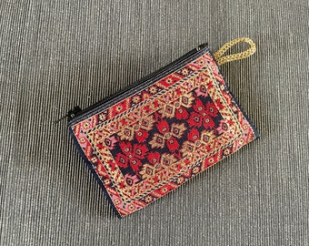 Floral Geldbörse Türkisch Kilim Reißverschluss Bankkartentasche Erschwingliches ethnisches Geschenk