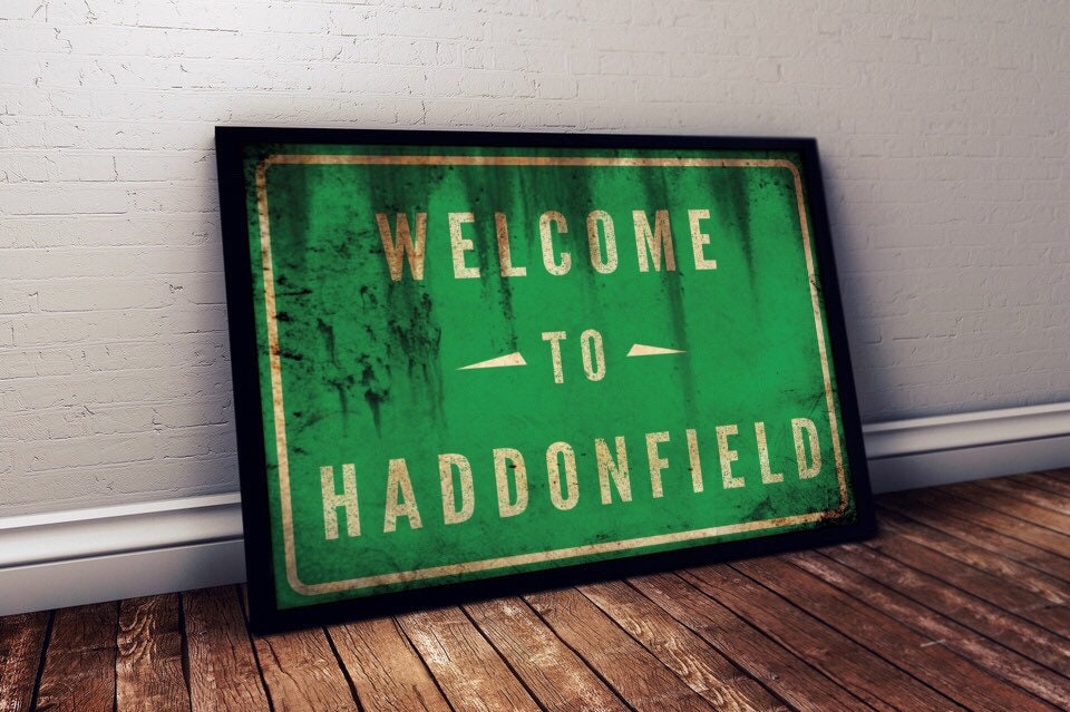 to Haddonfield Sign Print from Halloween Etsy