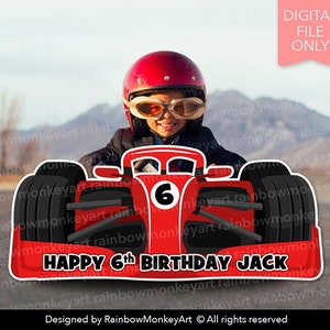 Race Car Photo Booth Frame: Racing Party Selfie Prop (Digital Download)