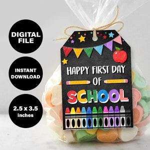Schulanfang Tag: Geschenkanhänger zum Ausdrucken (2.5x3.5") (Digital Download)