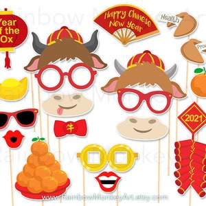 Chinese New Year Photo Booth Props: Year of the Ox (Digital Download)