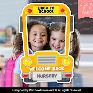 Back to School Bus Photo Booth Frame: Personalized Keepsake (Digital Download)