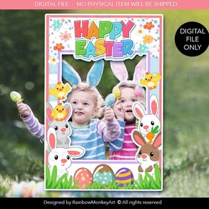 Printable  Easter Party Photo Booth Frame - Digital Downlaod Easter Party Photo Booth Frame - Easter Bunny Props - Easter Printable Frame