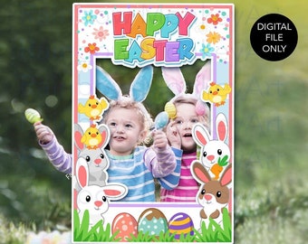 Printable  Easter Party Photo Booth Frame - Digital Downlaod Easter Party Photo Booth Frame - Easter Bunny Props - Easter Printable Frame