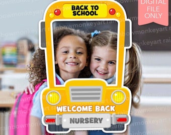 Back to School Bus Photo Booth Frame: Personalized Keepsake (Digital Download)