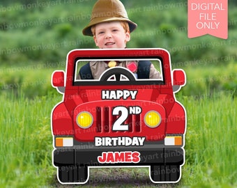 Printable Safari Car Photo Booth Frame: Kids Birthday Decor (Digital Download)