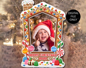 Printable Christmas Gingerbread House Photo Booth Frame - Christmas 2022 Photo Booth Frame - Christmas Decor - Gingerbread Photo Booth Frame