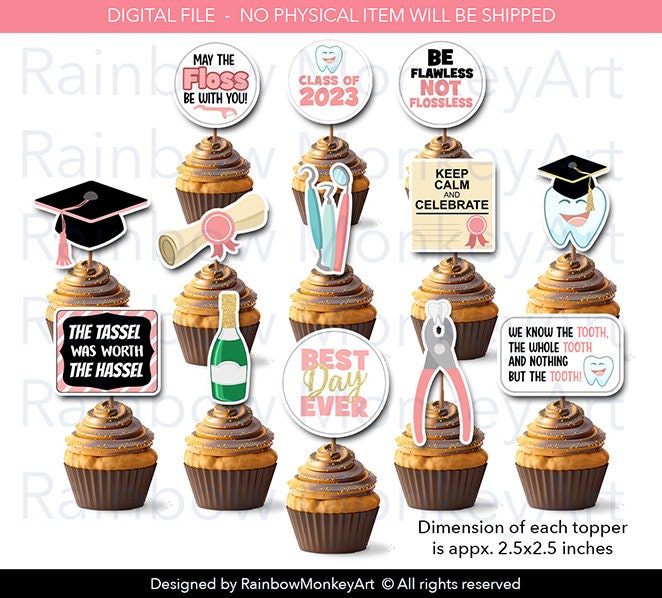 Topos de cupcake para formatura de enfermeiros odontológicos: turma de 2023 (download digital)