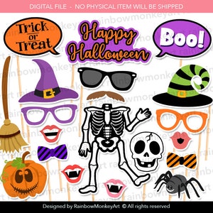 Printable Halloween Photo Booth Props - Halloween Photobooth Props - Photobooth Props - Kids Halloween Party Jack O Lantern