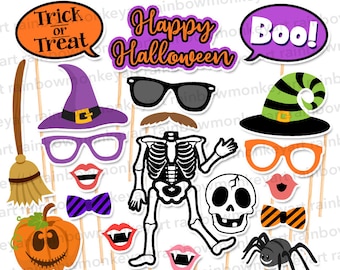 Printable Halloween Photo Booth Props - Halloween Photobooth Props - Photobooth Props - Kids Halloween Party Jack O Lantern