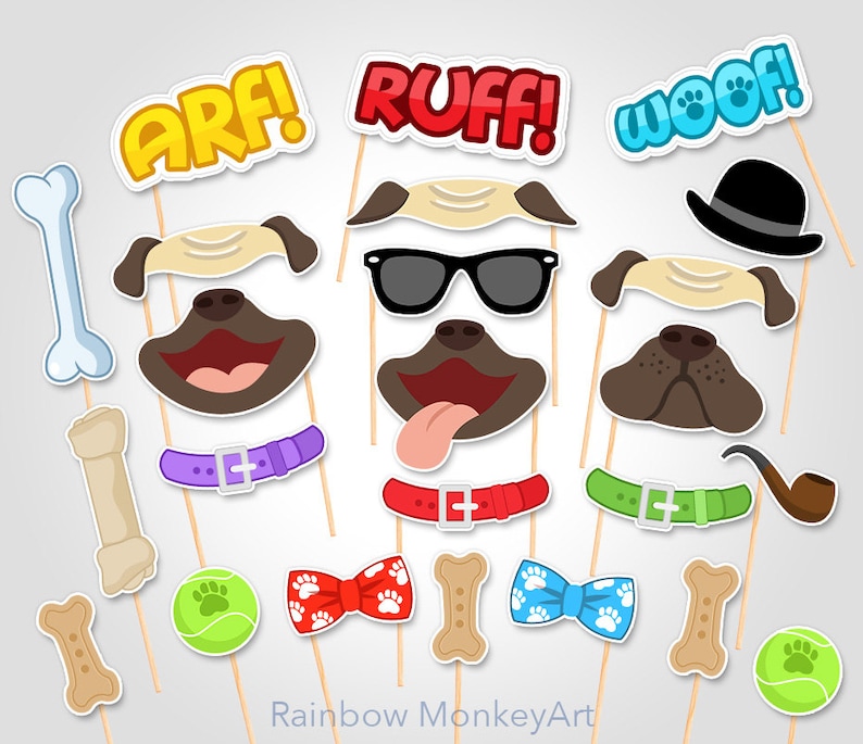 Printable Dog Photo Booth Props Puppy Photobooth Props Dog Etsy Canada