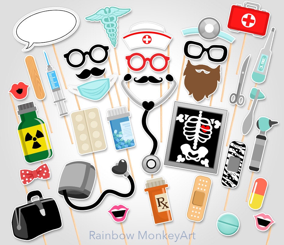 Doctor Party Printable Photo Booth Props Infirmière Photo Booth Props ...