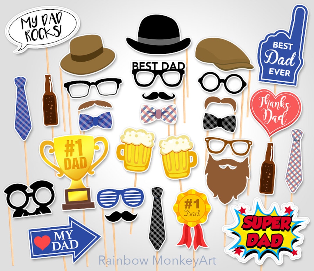 Printable Father's Day Photo Booth Props Father's - Etsy