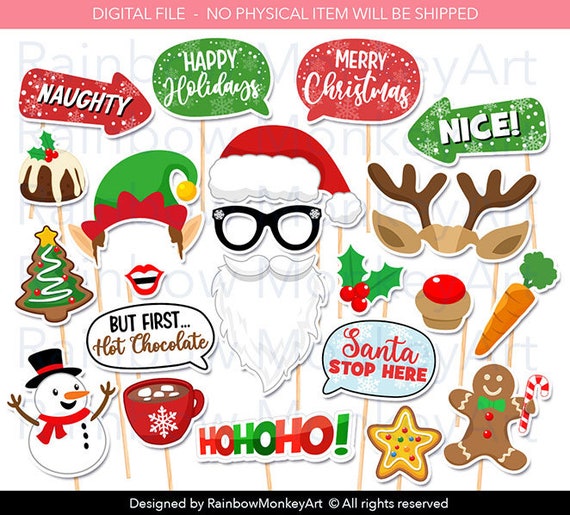 Christmas party photo props discount