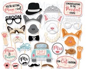 Cat Wedding Photo Booth Props: 29-Piece Printable Set (PDF)