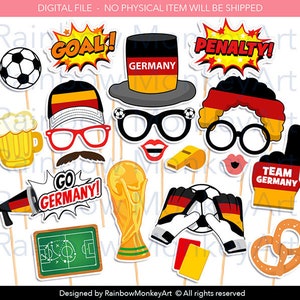 Germany Soccer Photo Booth Props: Team Fan Party (Digital Download)