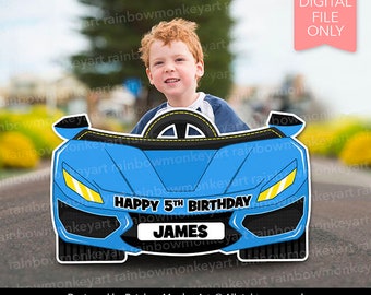 Car Frame Prop, Printable Red Car Photo Booth Frame, Kid's Birthday ...